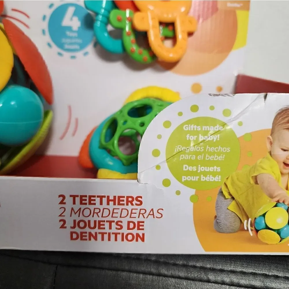 New Bright Starts Baby Catch me Gift Set 4pcs Toys Multicolor